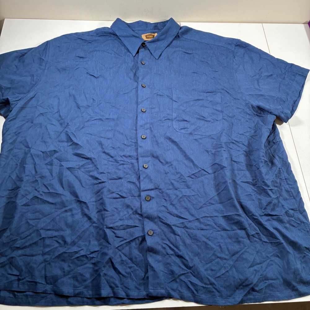 LOT of 2 Foundry Button Up Camp Shirts 4XL Blue Teal 2 Pack Rayon Blend - Picture 7 of 10